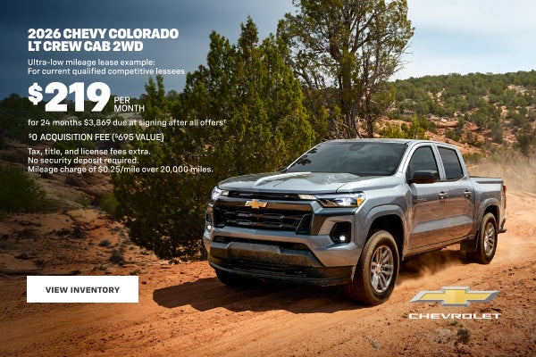 2026 Chevy Colorado LT Crew Cab 2WD. Ultra-low mileage lease example for qualified competitive le...